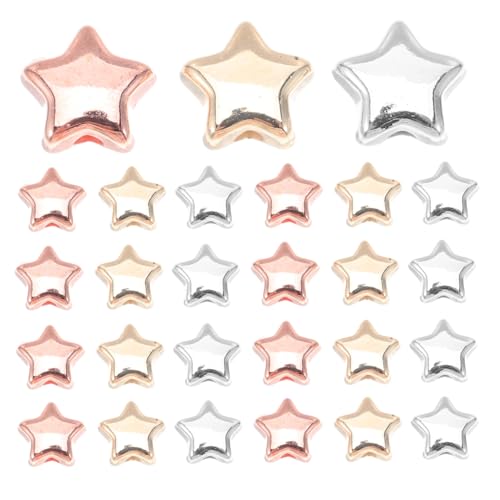 Uonlytech 600 Stück Electroplated Star Spacer Beads Kunststoff Großes Loch Für Weihnachts-diy Schmuck Halsketten Armbänder Ohrringe Basteln Zubehör von Uonlytech