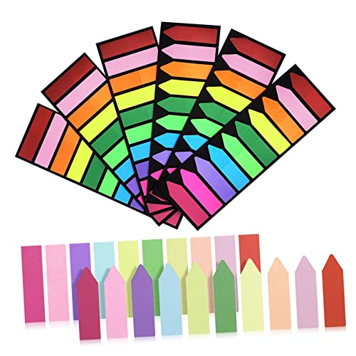Uonlytech 6Er Pack Fluoreszierender Notizblock Kleine Bunte Seitenmarkierungen Haftnotizen Tabs Tagebuchseiten Selbstklebende Haftnotizen Farbige Transparente Haftnotizen Farbige von Uonlytech
