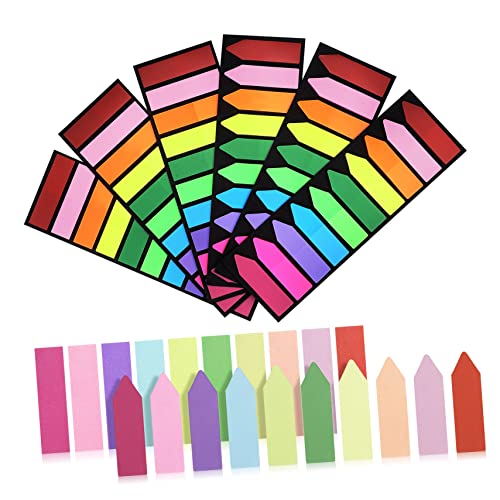 Uonlytech 6Packung Pack Selbstklebende Lesezeichen Wiederverwendbare Haftnotizen für Markieren und Hervorheben von für Notizen und Organisation von Uonlytech