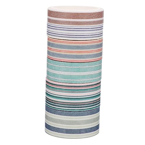 Uonlytech 6Rollen Streifen Washi Tape Dekoratives Klebeband für Scrapbooking DIY Handwerk und Geschenkverpackung Einfach zu Rückstandsfrei Vielseitig Einsetzbar von Uonlytech