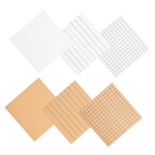 Uonlytech 6Stücke Haftende Notizzettel Praktische Memo Pads für Schule und Büro Selbstklebend und Abreißbar Verschiedenen Designs Kariert Liniert Blanko für Effektive Notizen von Uonlytech