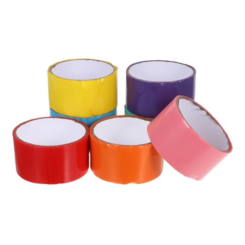 Uonlytech 7 Stück Regenbogen -Stromband breites Klebeband klebriges Ballklebeband DIY Ball Maker Tape klebrige lustige Bänder Buntes DIY -Band Sensorisches Bastelband farbiges Stickband bopp von Uonlytech