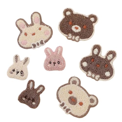Uonlytech 7 Stück bestickte Aufnäher mit Tieren: Hasen- und Bären-Stickerei-Aufnäher für Kinderkleidung – Cartoon-Applikationen zum Aufnähen, Kawaii-Stoff-Aufnäher für Jacken und Hüte Uonlytech 7 Stück bestickte Aufnäher mit Tieren: Hasen- und Bären-Stickerei-Aufnäher für Kinderkleidung – Cartoon-Applikationen zum Aufnähen, Kawaii-Stoff-Aufnäher für Jacken und Hüte von Uonlytech