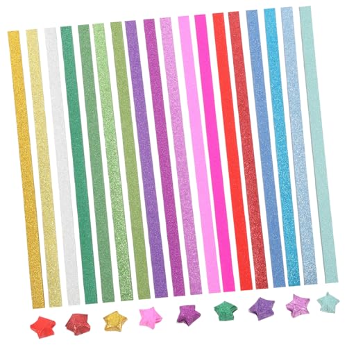 Uonlytech 720 Blatt Origami-Stern Sternenpapier farbig Sterne ausschneiden perlmutt Farbe funkeln origami papier selber machen Scrapbook-Origami-Papier falten Papier von Uonlytech
