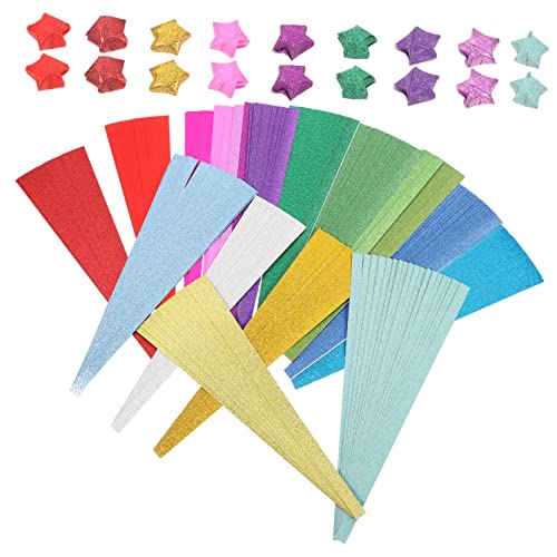 Uonlytech 720Blätter Glitzernde Origami Papiere für Farben für DIY Projekte Basteln Karten und Scrapbooking Leicht zu Falten und Schneiden für Stern Origami von Uonlytech