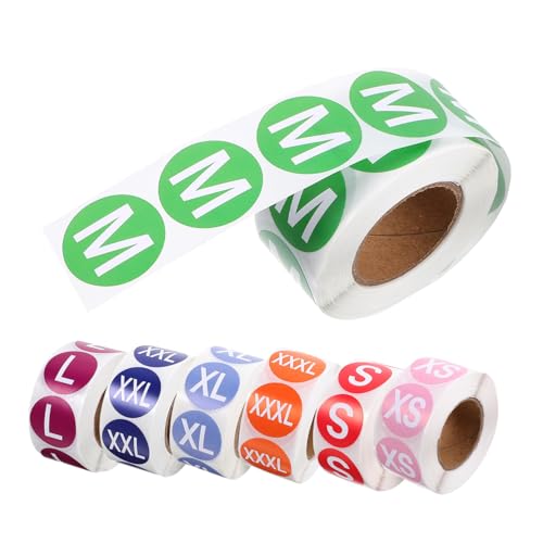 Uonlytech 7Rollen Kleidungsgrößen Aufkleber Selbstklebende Etiketten für Shirts Hosen Mäntel Einfach zu Verwendende Langlebige von Uonlytech