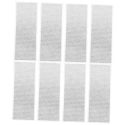 Uonlytech 8 Blatt Multi Funktions Diamant Sticker für Kreatives Scrapbooking Selbstklebende Dekorationsaufkleber Gesichts Juwelen für Diy Projekte und Notizbücher von Uonlytech