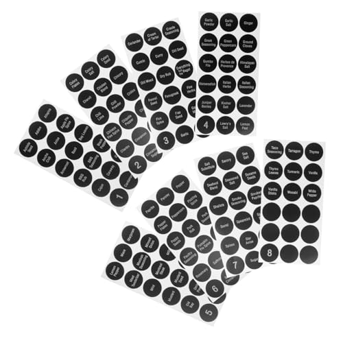 Uonlytech 8 Blatt Selbstklebende Gewürzflaschen etiketten Vorbedruckt Wasserfest Kleine Runde Aufkleber zur Genauen Beschriftung und Organisation von Gewürzgläsern für Küche und Uonlytech 8 Blatt Selbstklebende Gewürzflaschen etiketten Vorbedruckt Wasserfest Kleine Runde Aufkleber zur Genauen Beschriftung und Organisation von Gewürzgläsern für Küche und von Uonlytech