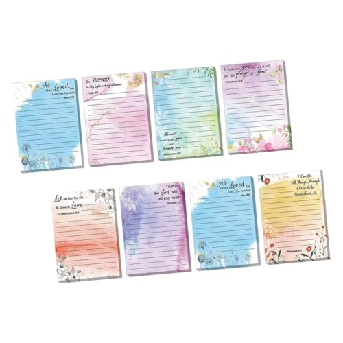 Uonlytech 8 Haftnotizblock Beachten Sie Pads mit Registerkarten Zu bunter Notizblock Notizen Linien farbige Notizblöcke Schulklebestreifen Lesen von Seitenmarkierungen Papier von Uonlytech