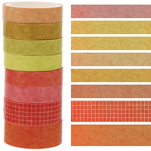 Uonlytech 8 Rollen Taschenband Pastell Scrapbooking Tape Sammelalbum Dekorativ Papier Klebeband Farben Geschenkkapsel Zeitschrift Einzel Farbig Waschen Schmucklos Dünn Gelb Flüsterpapier von Uonlytech