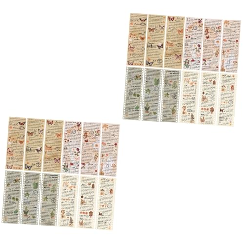 Uonlytech 8 Sätze Pflanzenbutterklebeband Sammelalbum liefert dekorativ Journaling-Zubehör ästhetisch Schrott UV Vintage Washi-Papierbänder Scrapbook-DIY-Klebebänder DIY-Bänder Flüsterpapier von Uonlytech