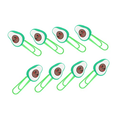 Uonlytech 8 Stück Avocado Lesezeichenclip Büroklammern Für Papierkram Papierclips Büroklammern Mittel Papierklammern Farbig Goldene Büroklammern Büroklammern Bunt Geformt Harz Grün von Uonlytech