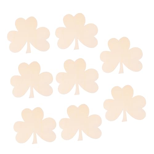 Uonlytech 8 Stück Holz Shamrock Ausschnitte Unlackierte Holz Dekoration für Patrick's Day für DIY Bastelprojekte Zuhause und Garten Deko von Uonlytech