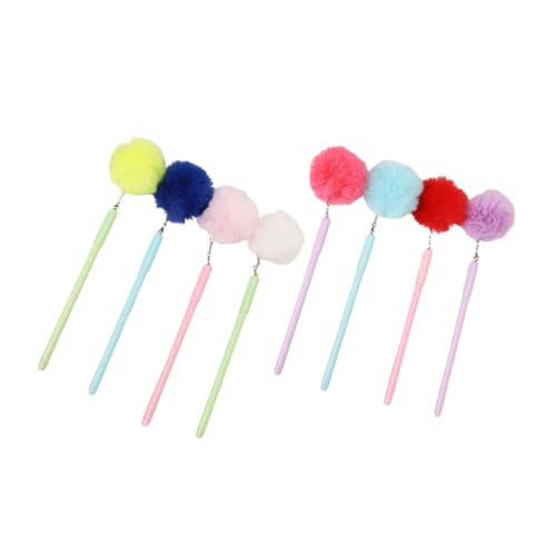 Uonlytech 8 Stück Kugelschreiber mit Plüschkugel süßer Stift pom Ästhetisches Briefpapier Schreibwaren süße Stifte Masse Stift süß neuartige Kugelschreiber Schreiben von Stiften Plastik von Uonlytech