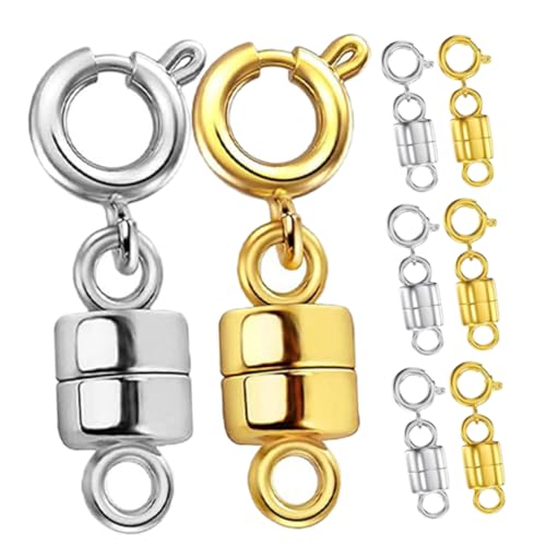 Uonlytech 8 Stück Magnetischer Verschluss Magnetischer Metallverschluss Verschluss Für Halsketten Magnetschmuckverschluss Magnetschnalle Für Schmuck Magnet Halskette Verschluss Kupfer von Uonlytech