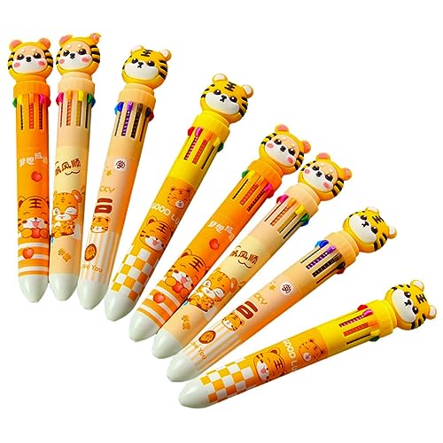 Uonlytech 8 Stück Multicolor -Kugelschreiber mehrfarbig Erwachsene süße Kugelschreiber Karikatur Farbstifte Spitze Multicolor -Kugelschreien Bunte von Uonlytech