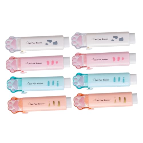 Uonlytech 8 Stück Radiergummi für Katzen pfoten gestalteter Radiergummi Pastell Radiergummis süß Multipack Klaue farbig Schule Radiergummis Masse radiergummis spaß von Uonlytech