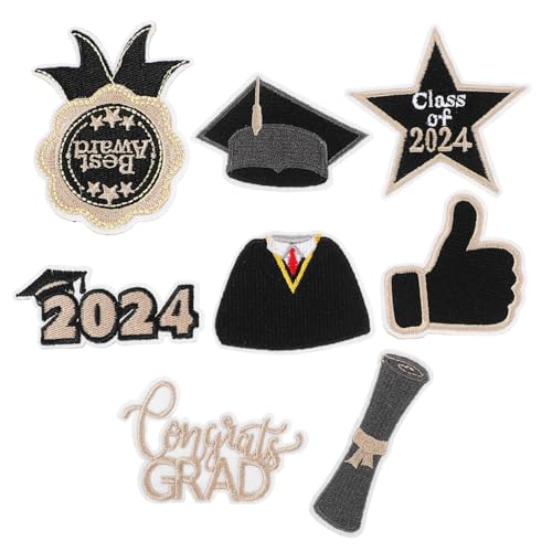 Uonlytech 8 Stück Stickaufkleber zum Abschluss Klasse von 2024-Patch Flicken aufnähen Bastelaufnäher aus Stoff kleider Kappen Stickereiflecken Patches für Rucksäcke Stickgarn Uonlytech 8 Stück Stickaufkleber zum Abschluss Klasse von 2024-Patch Flicken aufnähen Bastelaufnäher aus Stoff kleider Kappen Stickereiflecken Patches für Rucksäcke Stickgarn von Uonlytech
