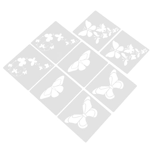 Uonlytech 8 Stück Teiliges Diy Schmetterlings Malvorlagen für Bastelarbeiten Wiederverwendbare Schablonen für Scrapbooking Kartenherstellung und Papierkunst von Uonlytech