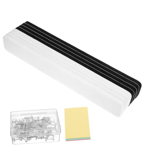 Uonlytech 8 Stück Teiliges Filz Board mit Korkstreifen für Pinnwand Weiße und Schwarze Filzplatten Transparente Pinnadeln für Büro Klassenzimmer und Zuhause von Uonlytech