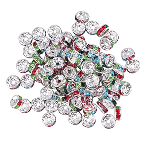 Uonlytech 80 Stück Rhinestone Spacer Beads Verschiedenen Farben Plattierte Abstandshalter für Diy Schmuck Armbänder und Bastelzubehör von Uonlytech