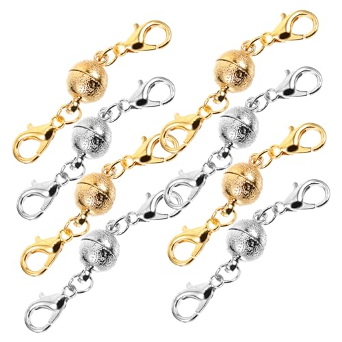 Uonlytech 8Stücke Magnetische Schmuckverschlüsse Für DIY Armbänder Runde Mattierte Magnetverschlüsse Und Kleine Armbandanhänger Für Schmuckherstellung Verlängerungen von Uonlytech