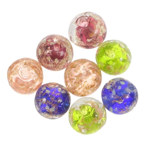 Uonlytech 8Stücke Nachtleuchtende Glasperlen DIY Schmuckteile für Armband Halskette und Ohrringe Mischfarben Langlebig Glänzendes Design Spacer Beads von Uonlytech