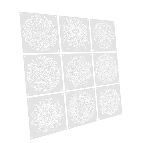 Uonlytech 9 Blätter Wiederverwendbare Mandala Schablonen für Diy Projekte Dekorative Schablonen für Wände und Möbel Delicate Flower Templates für Bastelarbeiten Uonlytech 9 Blätter Wiederverwendbare Mandala Schablonen für Diy Projekte Dekorative Schablonen für Wände und Möbel Delicate Flower Templates für Bastelarbeiten von Uonlytech