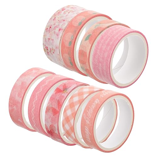 Uonlytech 9 Rollen Teiliges Diy Klebeband Vielseitige Washi Tapes mit Süßem Pfirsich Design Handreißbar Haftstark Dekorativ für Tagebücher Scrapbooking Geschenkverpackung Bastelprojekte von Uonlytech