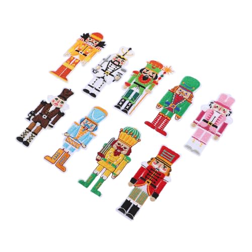 Uonlytech 9 Stickaufkleber Mit Weihnachtlichen Aufnähern Zum Aufbügeln Nussknacker Dekorationen Weihnachtsapplikationen Zum Aufbügeln Weihnachts Aufnäher Zum Aufbügeln Nussknacker von Uonlytech