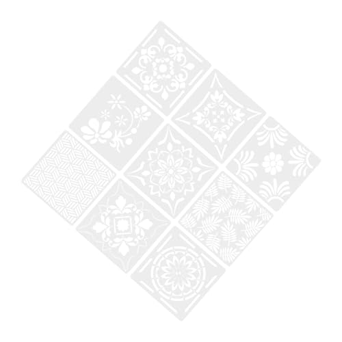 Uonlytech 9 Stück Sprühmuster Mandala-schablonen Mandala Malschablonen Schablonenmalerei Vorlagen Malen Mandala-vorlagenschablone Malvorlagen Malschablonen Für Wände Weiß von Uonlytech