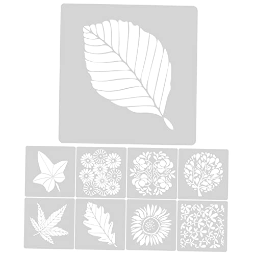 Uonlytech 9 Stück Teiliges Blumenschablonen für Malerei und Wandkunst Wiederverwendbare Vorlagen mit Blumen und Blattmustern für DIY Projekte und Kreative Dekorationen Ihrem Zuhause von Uonlytech