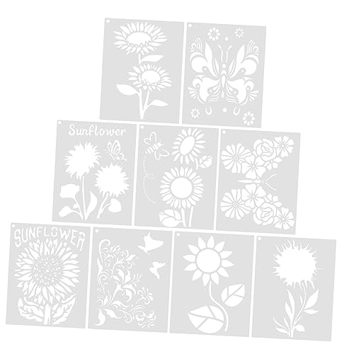 Uonlytech 9 Stück Teiliges Diy Schablonenset mit Schmetterling und Blumenmotiven Wiederverwendbare Malvorlagen für Erwachsene Große Bastelvorlagen für Wand und Diy Projekte von Uonlytech