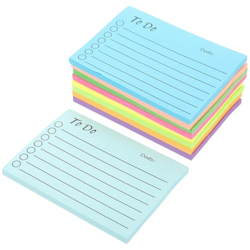 Uonlytech 9 Stück Teiliges Set Selbstklebende Haftnotizen Fluoreszierenden Farben für Büro Schule und Zuhause für To Do Listen und Erinnerungen von Uonlytech