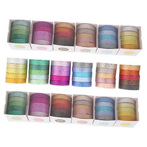 Uonlytech 90 Stück Glitzernde Washi Tapes Pastellfarben Diy Scrapbooking Aufkleber Dekorative Klebebänder für Handarbeiten Farben im Journaling und Projekte von Uonlytech