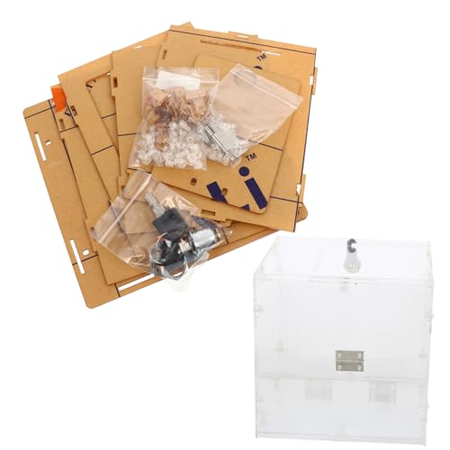 Uonlytech Acrylglas Transparente Wahlurne mit Schlitz Abschließbare Spendenbox und Ticketbehälter Langlebige Cube Donation Box für Abstimmungen Geschenke und Vorschläge Selbstmontierbar von Uonlytech
