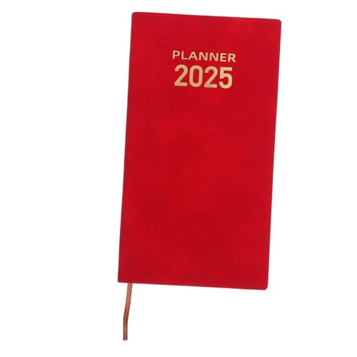 Uonlytech Agenda-Buch Büro Zeitplan Planer 2024-2025 Hardcover-Planer Tagesplaner 2025 Notizbuch Monatsplaner Notizblock bequemer akademischer Planer Notizbücher Papier rot von Uonlytech