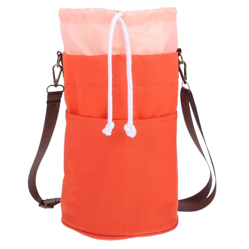 Uonlytech Aufbewahrungstasche für Strickwerkzeuge Hängenden Garnsack Gehäkeltes Aufbewahrungsrohr Häkelzubehör gehäkelte Tasche Garnhalter zum Häkeln Garnspeicher Häkeltasche Segeltuch rot von Uonlytech