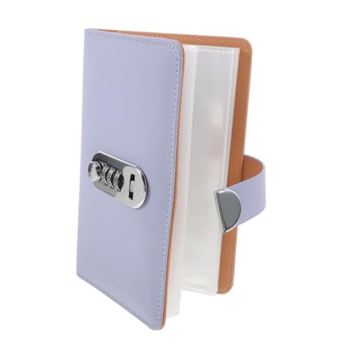 Uonlytech Bareinzahlungsbuch finanzmanager geld sparen kassenbuch Sparheft geldtasche Passwortordner Passcode-Buch für Passwörter Sparordner Passwortbuch mit Schloss Legierung Violett von Uonlytech