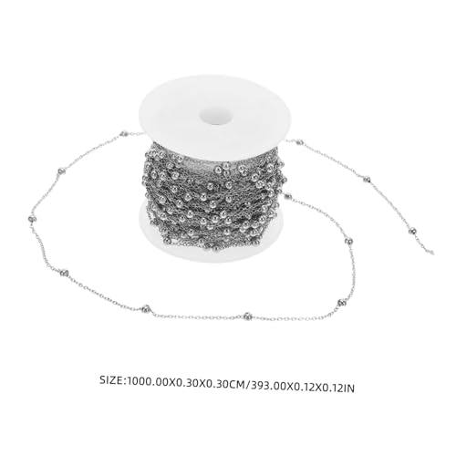 Uonlytech Bead Chain Rolle für Schmuckherstellung Handpolierte Runde Gliederkette für Diy Armband Halskette und Accessoires Hautfreundlich Vielseitig Einsetzbar von Uonlytech