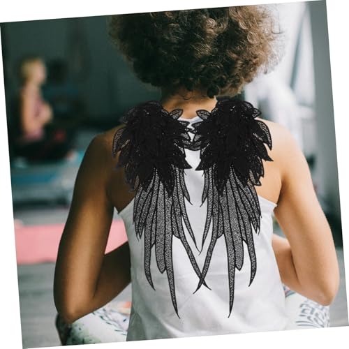 Uonlytech Bestickte Engelsflügel Applikation Großes DIY Patch für Kostüm Kleidung Party Dekorative Stickerei Schwarz Eleganter Flügel Schmuck Zubehör Uonlytech Bestickte Engelsflügel Applikation Großes DIY Patch für Kostüm Kleidung Party Dekorative Stickerei Schwarz Eleganter Flügel Schmuck Zubehör von Uonlytech
