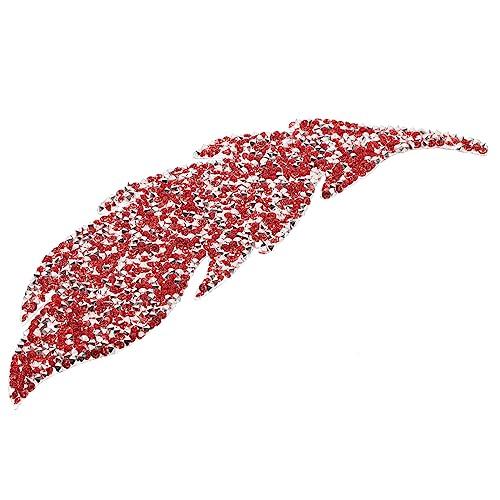 Uonlytech Blattförmige Strass Applikation DIY Kleidung Patch zum Aufbügeln für Bekleidung Taschen Hüte Accessoire Reparatur Dekoration Silberne Basis Große Rote Farbe Uonlytech Blattförmige Strass Applikation DIY Kleidung Patch zum Aufbügeln für Bekleidung Taschen Hüte Accessoire Reparatur Dekoration Silberne Basis Große Rote Farbe von Uonlytech