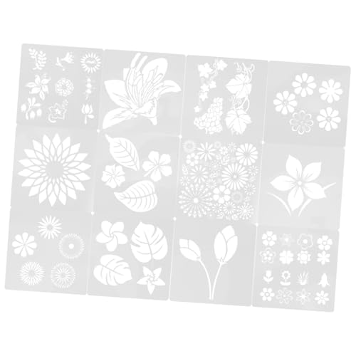 Uonlytech Blumenschablonen aus Pet Wiederverwendbare DIY Malschablonen für Wand und Möbel Leicht Bruchfest Vielseitig für Farbe Kreide Marker für Kreative Wanddekoration und Bastelprojekte von Uonlytech