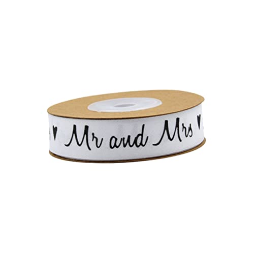 Uonlytech Breites Baumwoll Geschenkband mit Aufdruck Mr And Mrs für Hochzeit und Party Bedrucktes Dekoband für Diy Bastelarbeiten Dekoration und Festliche Geschenkverpackung von Uonlytech