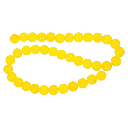 Uonlytech Citrinfarbene Naturstein Perlen Lose Schmuckperlen für DIY Armband Halskette Schmuckherstellung Große Bohrung Passend für Ketten Kreative Bastelperlen von Uonlytech