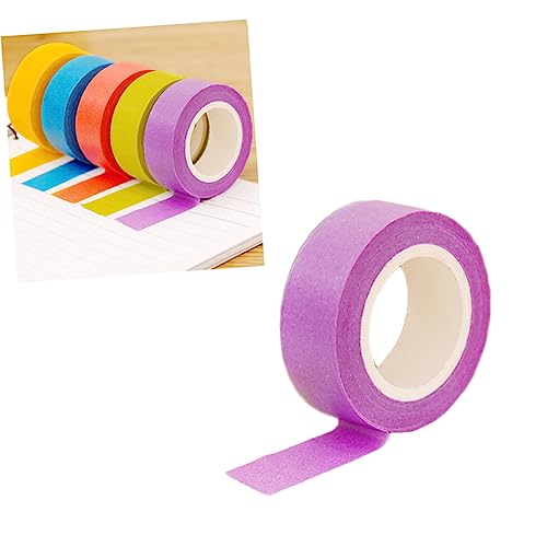 Uonlytech Diy Dekoratives Klebeband Zuckerfarben Handreißbares Washi Tape für Scrapbooking Kalender und Geschenkverpackungen Lila von Uonlytech