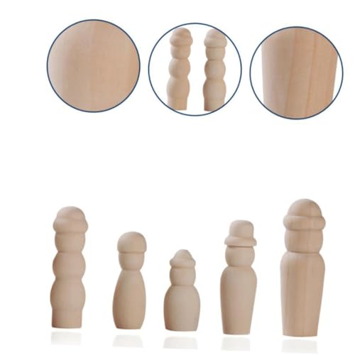 Uonlytech Diy Holzfigur Unvollendete Holzpuppen für Bastelprojekte und Erwachsene Verschiedene in Natürlichem Farbton zum Bemalen und Dekorieren von Uonlytech