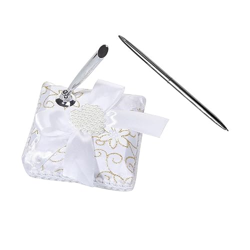 Uonlytech Eleganter Hochzeits Stifthalter mit Großem Schleifen Design und Stift Stilvoller Unterschriftshalter für Hochzeiten und Verlobungen Romantische Dekoration für Hochzeitsfeiern und Uonlytech Eleganter Hochzeits Stifthalter mit Großem Schleifen Design und Stift Stilvoller Unterschriftshalter für Hochzeiten und Verlobungen Romantische Dekoration für Hochzeitsfeiern und von Uonlytech