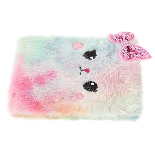 Uonlytech Fluffiges Notizbuch mit Cartoon Katzen Design Weiche Plüsch Oberfläche für Teenager und Kleine Schreiben von Gedanken Ideen und Tagebuch Leuchtende von Uonlytech