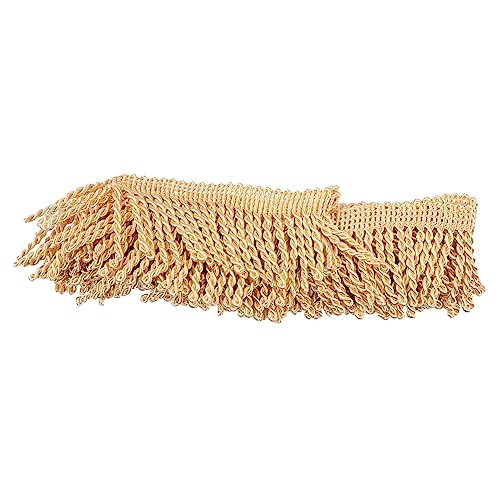 Uonlytech Gardinen-Spitzen-Zubehör nähen Strass-Quaste Bausatz trimmen home decor wohnungseinrichtung fensterdekoration Barrenfransenbesatz Fransenbesatz für Sofakissen Polyester Golden von Uonlytech